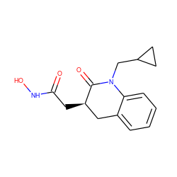 O=C(C[C@@H]1Cc2ccccc2N(CC2CC2)C1=O)NO ZINC000029245334