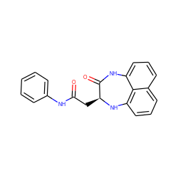 O=C(C[C@@H]1Nc2cccc3cccc(c23)NC1=O)Nc1ccccc1 ZINC000000082190