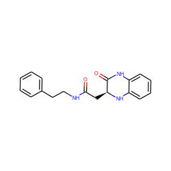 O=C(C[C@@H]1Nc2ccccc2NC1=O)NCCc1ccccc1 ZINC000000082260