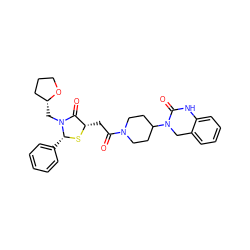 O=C(C[C@@H]1S[C@H](c2ccccc2)N(C[C@@H]2CCCO2)C1=O)N1CCC(N2Cc3ccccc3NC2=O)CC1 ZINC000103267654