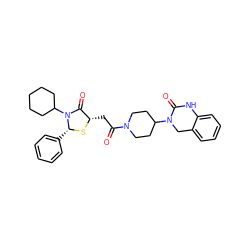 O=C(C[C@@H]1S[C@H](c2ccccc2)N(C2CCCCC2)C1=O)N1CCC(N2Cc3ccccc3NC2=O)CC1 ZINC000103267645