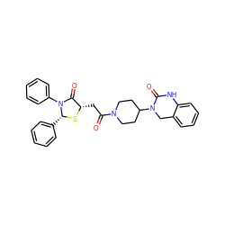 O=C(C[C@@H]1S[C@H](c2ccccc2)N(c2ccccc2)C1=O)N1CCC(N2Cc3ccccc3NC2=O)CC1 ZINC000103267671