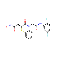 O=C(C[C@@H]1Sc2ccccc2N(CC(=O)Nc2cc(F)ccc2F)C1=O)NO ZINC000029250303