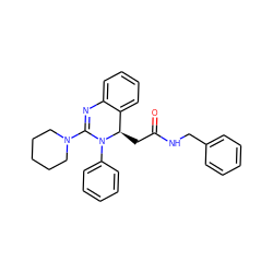 O=C(C[C@@H]1c2ccccc2N=C(N2CCCCC2)N1c1ccccc1)NCc1ccccc1 ZINC000003949877