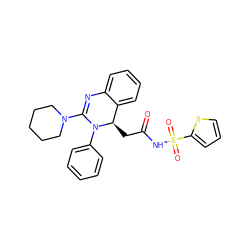 O=C(C[C@@H]1c2ccccc2N=C(N2CCCCC2)N1c1ccccc1)NS(=O)(=O)c1cccs1 ZINC000169361681