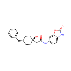 O=C(C[C@]1(O)CC[C@@H](Cc2ccccc2)CC1)Nc1ccc2[nH]c(=O)oc2c1 ZINC001772647445