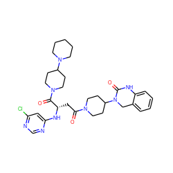 O=C(C[C@H](Nc1cc(Cl)ncn1)C(=O)N1CCC(N2CCCCC2)CC1)N1CCC(N2Cc3ccccc3NC2=O)CC1 ZINC000084619483