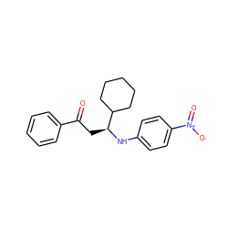 O=C(C[C@H](Nc1ccc([N+](=O)[O-])cc1)C1CCCCC1)c1ccccc1 ZINC000049807774