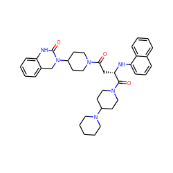 O=C(C[C@H](Nc1cccc2ccccc12)C(=O)N1CCC(N2CCCCC2)CC1)N1CCC(N2Cc3ccccc3NC2=O)CC1 ZINC000084617901