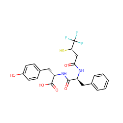 O=C(C[C@H](S)C(F)(F)F)N[C@@H](Cc1ccccc1)C(=O)N[C@@H](Cc1ccc(O)cc1)C(=O)O ZINC000043120068