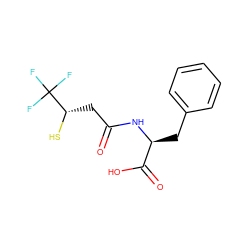 O=C(C[C@H](S)C(F)(F)F)N[C@@H](Cc1ccccc1)C(=O)O ZINC000043080475