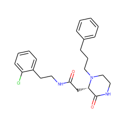 O=C(C[C@H]1C(=O)NCCN1CCCc1ccccc1)NCCc1ccccc1Cl ZINC000012438427