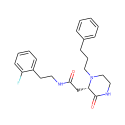 O=C(C[C@H]1C(=O)NCCN1CCCc1ccccc1)NCCc1ccccc1F ZINC000012431855