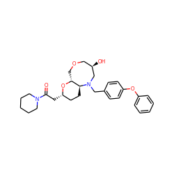 O=C(C[C@H]1CC[C@H]2[C@@H](COC[C@@H](O)CN2Cc2ccc(Oc3ccccc3)cc2)O1)N1CCCCC1 ZINC000095604851