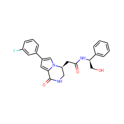 O=C(C[C@H]1CNC(=O)c2cc(-c3cccc(F)c3)cn21)N[C@H](CO)c1ccccc1 ZINC000169325640