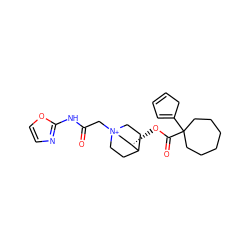 O=C(C[N+]12CCC(CC1)[C@@H](OC(=O)C1(C3=CC=CC3)CCCCCC1)C2)Nc1ncco1 ZINC000103288805