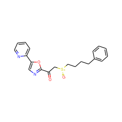 O=C(C[S@@+]([O-])CCCCc1ccccc1)c1ncc(-c2ccccn2)o1 ZINC000014980026