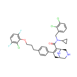 O=C(C1=C(c2ccc(CCCOc3c(F)ccc(F)c3Cl)cc2)C[C@@H]2CNC[C@H]1N2)N(Cc1cccc(Cl)c1Cl)C1CC1 ZINC000039260435