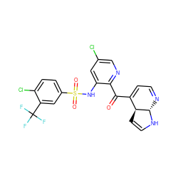 O=C(C1=CC=N[C@@H]2NC=C[C@@H]12)c1ncc(Cl)cc1NS(=O)(=O)c1ccc(Cl)c(C(F)(F)F)c1 ZINC000113249632