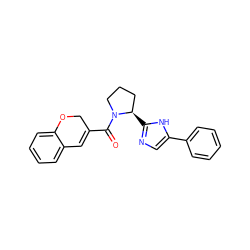 O=C(C1=Cc2ccccc2OC1)N1CCC[C@H]1c1ncc(-c2ccccc2)[nH]1 ZINC001772582879