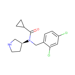 O=C(C1CC1)N(Cc1ccc(Cl)cc1Cl)[C@H]1CCNC1 ZINC000035857094