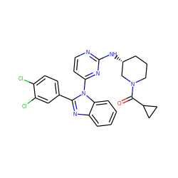 O=C(C1CC1)N1CCC[C@@H](Nc2nccc(-n3c(-c4ccc(Cl)c(Cl)c4)nc4ccccc43)n2)C1 ZINC000095591290