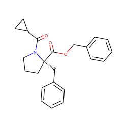 O=C(C1CC1)N1CCC[C@]1(Cc1ccccc1)C(=O)OCc1ccccc1 ZINC000049071218