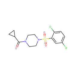 O=C(C1CC1)N1CCN(S(=O)(=O)c2cc(Cl)ccc2Cl)CC1 ZINC000006237261