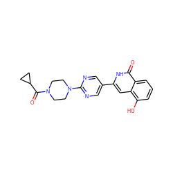 O=C(C1CC1)N1CCN(c2ncc(-c3cc4c(O)cccc4c(=O)[nH]3)cn2)CC1 ZINC001772649788