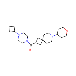 O=C(C1CC2(CCN(C3CCOCC3)CC2)C1)N1CCN(C2CCC2)CC1 ZINC000103243031