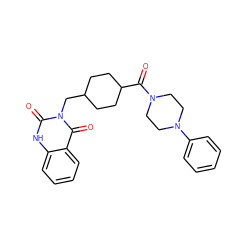 O=C(C1CCC(Cn2c(=O)[nH]c3ccccc3c2=O)CC1)N1CCN(c2ccccc2)CC1 ZINC000008971179