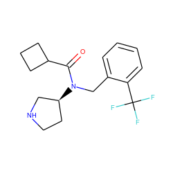 O=C(C1CCC1)N(Cc1ccccc1C(F)(F)F)[C@H]1CCNC1 ZINC000043066752