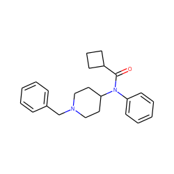 O=C(C1CCC1)N(c1ccccc1)C1CCN(Cc2ccccc2)CC1 ZINC000013817805