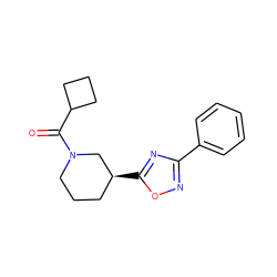 O=C(C1CCC1)N1CCC[C@H](c2nc(-c3ccccc3)no2)C1 ZINC000000324661