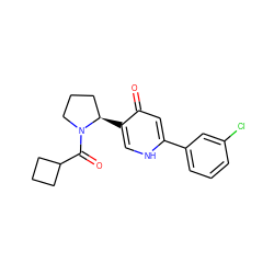 O=C(C1CCC1)N1CCC[C@H]1c1c[nH]c(-c2cccc(Cl)c2)cc1=O ZINC000072175807