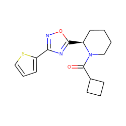 O=C(C1CCC1)N1CCCC[C@@H]1c1nc(-c2cccs2)no1 ZINC000071341049