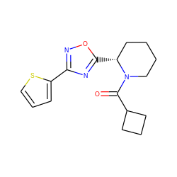 O=C(C1CCC1)N1CCCC[C@H]1c1nc(-c2cccs2)no1 ZINC000071342035