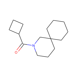 O=C(C1CCC1)N1CCCC2(CCCCC2)C1 ZINC000071295455