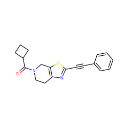 O=C(C1CCC1)N1CCc2nc(C#Cc3ccccc3)sc2C1 ZINC000096273002