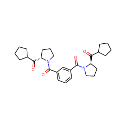 O=C(C1CCCC1)[C@@H]1CCCN1C(=O)c1cccc(C(=O)N2CCC[C@@H]2C(=O)C2CCCC2)c1 ZINC000027522632