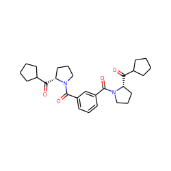 O=C(C1CCCC1)[C@@H]1CCCN1C(=O)c1cccc(C(=O)N2CCC[C@H]2C(=O)C2CCCC2)c1 ZINC000013528085