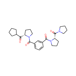 O=C(C1CCCC1)[C@@H]1CCCN1C(=O)c1cccc(C(=O)N2CCC[C@H]2C(=O)N2CCCC2)c1 ZINC000013528066