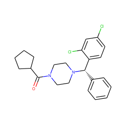 O=C(C1CCCC1)N1CCN([C@@H](c2ccccc2)c2ccc(Cl)cc2Cl)CC1 ZINC000049049964