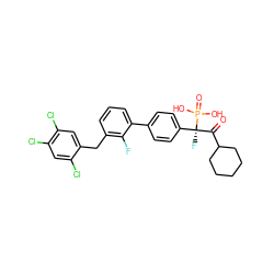 O=C(C1CCCCC1)[C@@](F)(c1ccc(-c2cccc(Cc3cc(Cl)c(Cl)cc3Cl)c2F)cc1)P(=O)(O)O ZINC001772609561