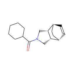 O=C(C1CCCCC1)N1C[C@H]2[C@H]3C=C[C@@H](CC3)[C@H]2C1 ZINC000452548022