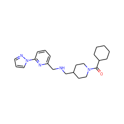 O=C(C1CCCCC1)N1CCC(CNCc2cccc(-n3cccn3)n2)CC1 ZINC000013782322