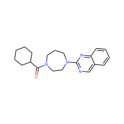 O=C(C1CCCCC1)N1CCCN(c2ncc3ccccc3n2)CC1 ZINC000040892209