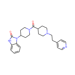 O=C(C1CCN(CCc2ccncc2)CC1)N1CCC(n2c(=O)[nH]c3ccccc32)CC1 ZINC000058592367