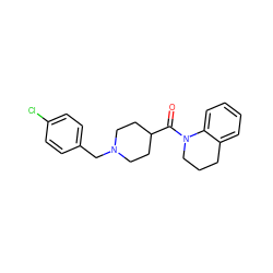 O=C(C1CCN(Cc2ccc(Cl)cc2)CC1)N1CCCc2ccccc21 ZINC000009062686