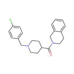 O=C(C1CCN(Cc2ccc(Cl)cc2)CC1)N1CCc2ccccc2C1 ZINC000004725565